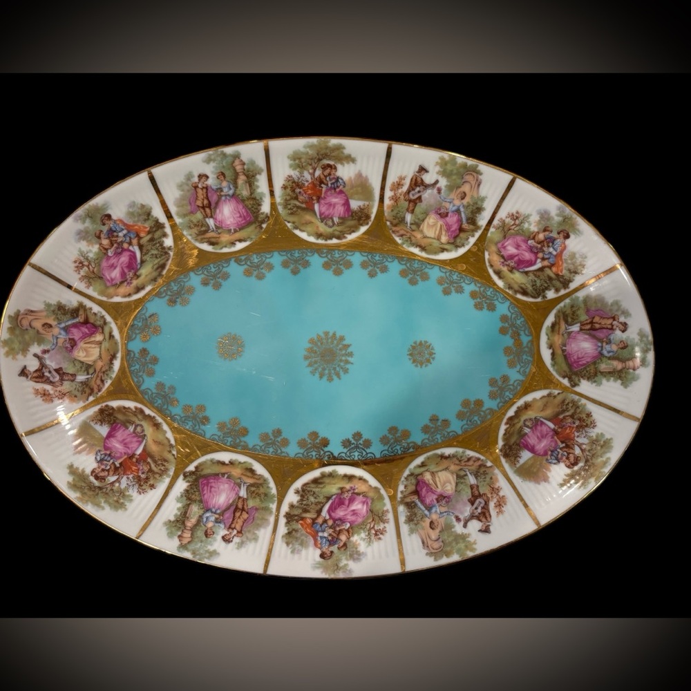 JWK western Fragonard Bavaria porcelain ornamental plate.